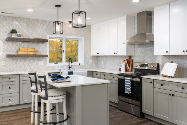 Warm Modernized Cape Cod kitchen