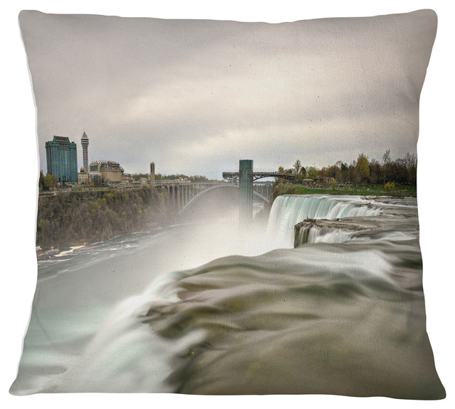Niagara Falls Goat Island View Oversized Beach Throw Pillow