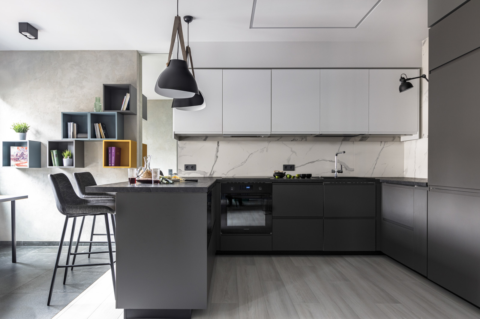 Private apartment with comics wall art.