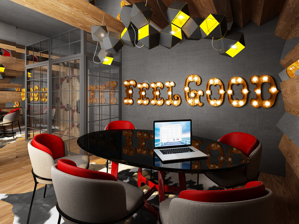 Рабочее пространство для московской компании в индустриальном стиле, 96 кв.м.