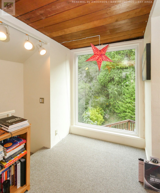 New Picture Window in Great Loft Style Den and Home Office Renewal by