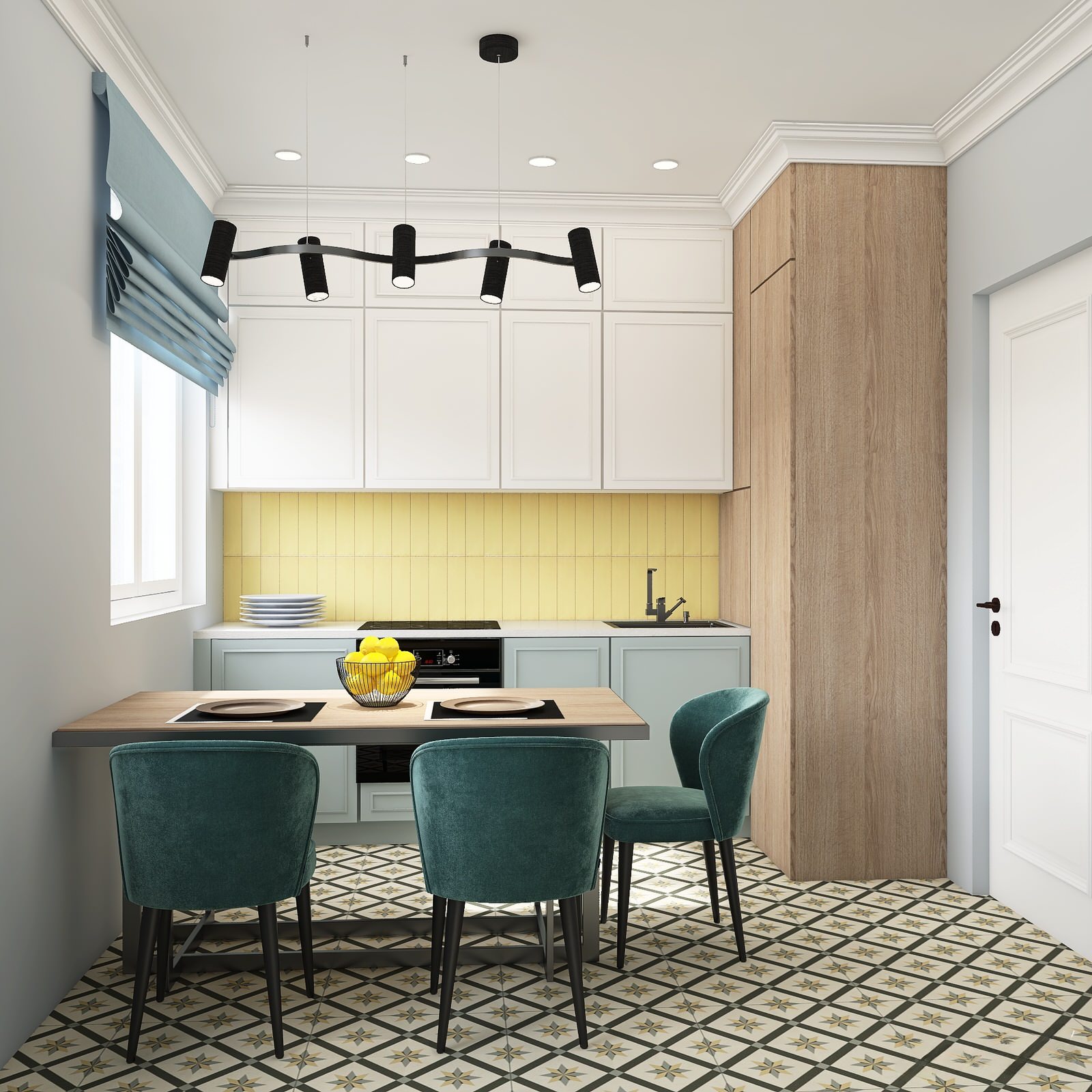 Трехкомнатная квартира в классическом стиле с цветовыми акцентами в старом фонде