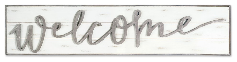 WELCOME Sign 48" x 11.25"H Wood/MDF