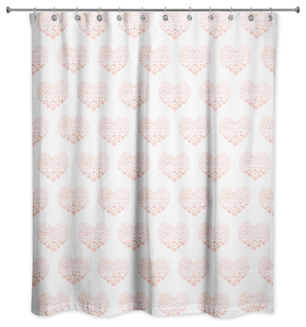 Tiny Pink Hearts 71x74 Shower Curtain Contemporary Curtains By Designs Direct Houzz Tiny Pink Hearts 71x74 Shower Curtain, Cost Plus Shower Curtains