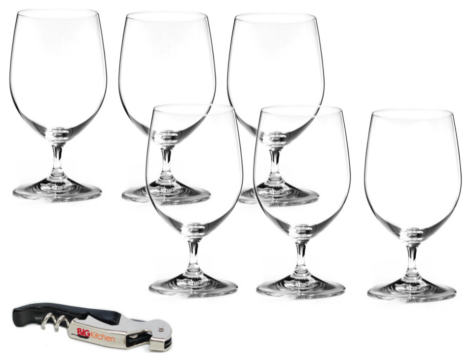 Riedel Vinum LeadFree Fine Crystal 6 Piece Water Glass Set w/Waiter's