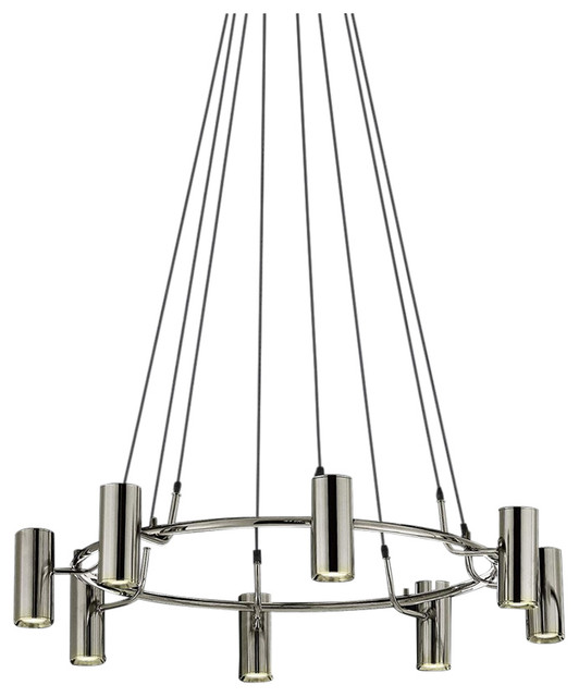 Champagne Chrome Vintage Barn Metal Chandelier Industrial Loft