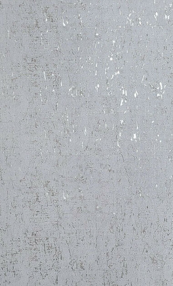 Faux Cork wallpaper industrial gray off white silver metallic textured -  Contemporary - Wallpaper - by Wallcoverings Mart | Houzz