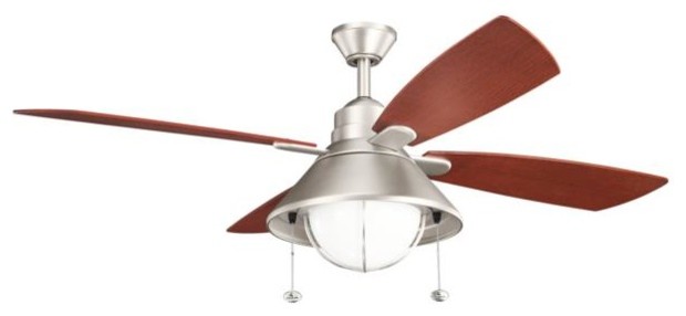 Seaside Energy Star Brushed Nickel One-Light 54-Inch Ceiling Fan