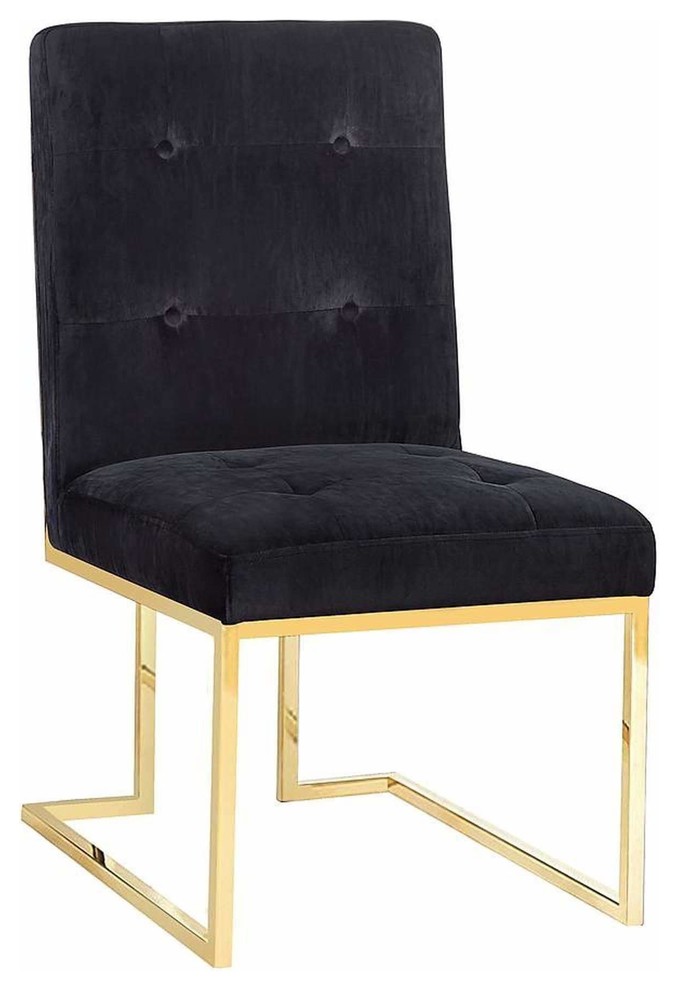 Akiko Velvet Chair, Black