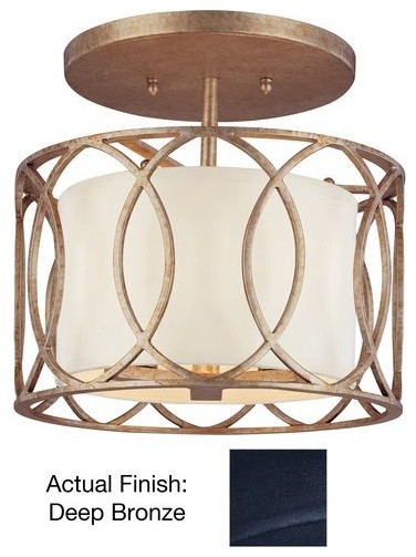 Sausalito Semi Flush Deep Bronze Finish Hardback Linen Shade Sausalito Semi Flush Deep Bronze Finish Hardback Linen Shade