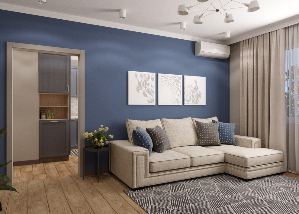 Яркое решение однокомнатной квартиры