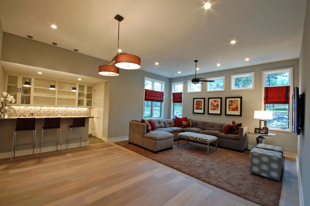 Design ideas for a contemporary family room in Austin.