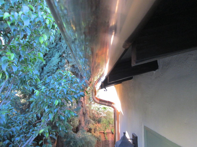 Copper Rain Gutter Projects traditional-house-exterior