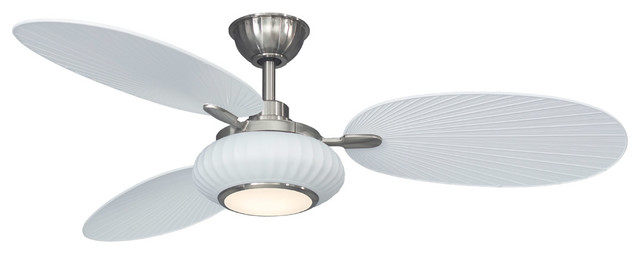 Indoor Ceiling Fans 1 Light With Matte White Brushed Nickel Accent 56 Inch 18 W