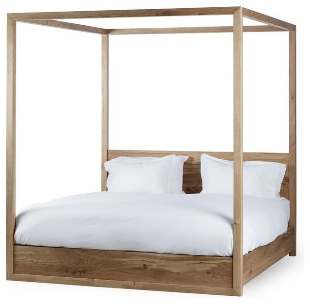 Resource Decor Otis Poster Queen Sized, French Style Canopy Bed Frame