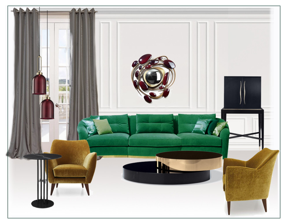 Коллаж гостиной в Ар-Деко