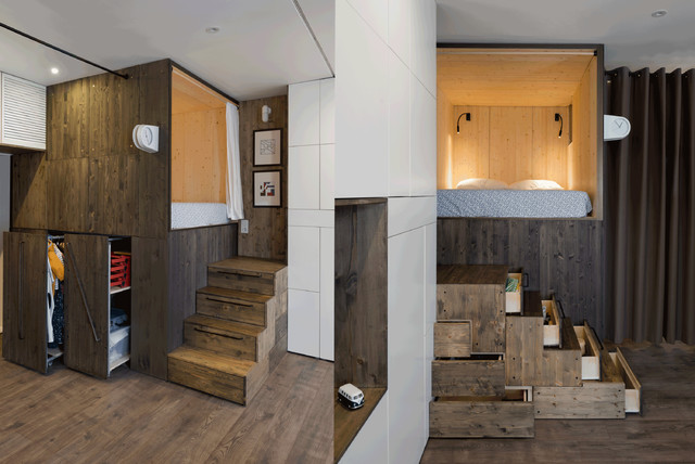квартира дизайнера/35 m2 contemporary-staircase