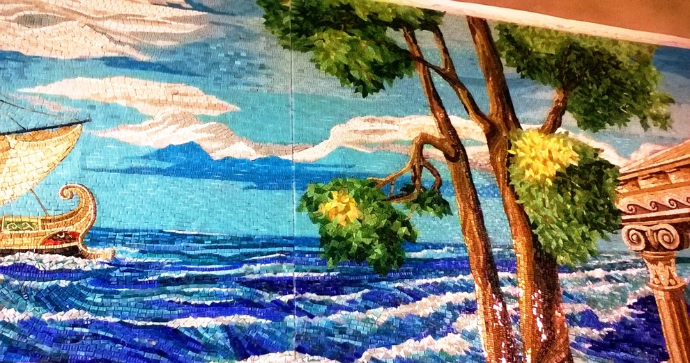 панно мозаики в бассейн триптих 10 кв.м