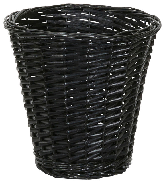 Wicker Waste Basket Tropical Wastebaskets by Household Essentials