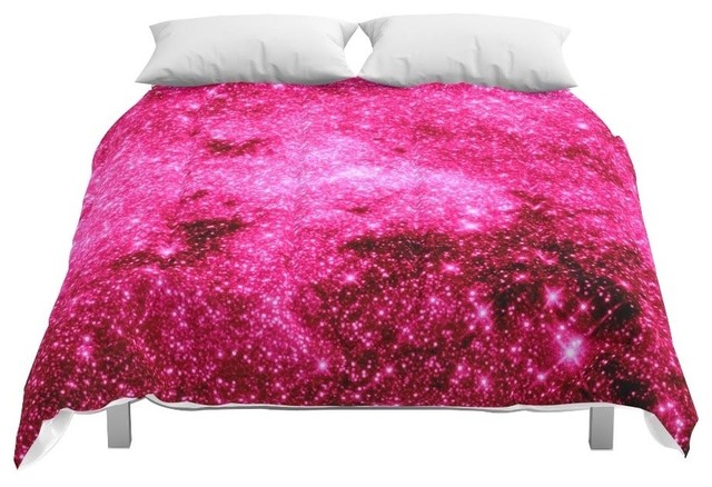Society6 Galaxy Hot Pink Comforter Contemporary Comforters And