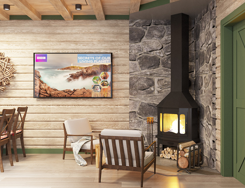 Брусовый дом выходного дня в Кантри стиле