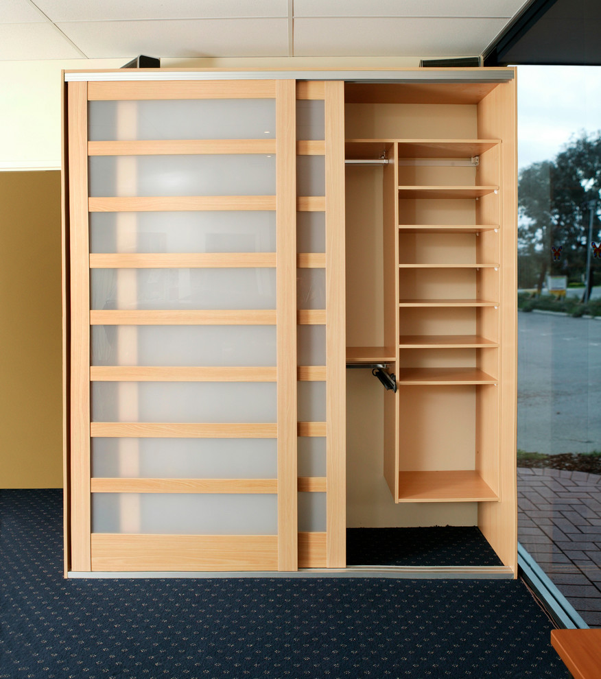 This is an example of a modern storage and wardrobe in Perth.