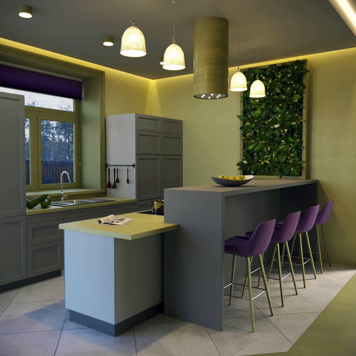 Интерьер в "Эко-стиле" для семьи из 5 человек