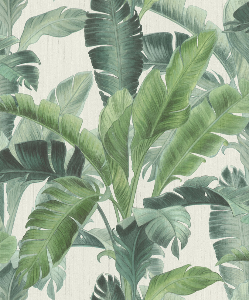 Orissa Green Palm Frond Wallpaper, Sample - Tropical - Wallpaper - by ...