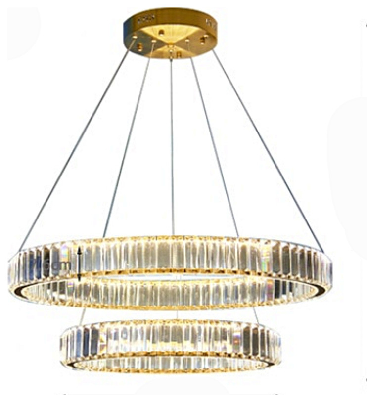 2 ring crystal chandelier