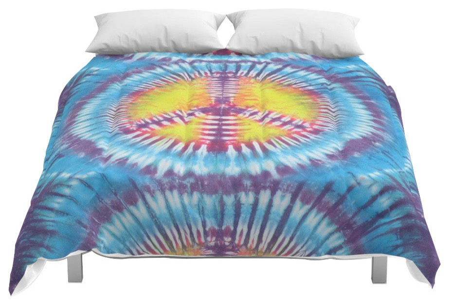 Society6 Peace Tie Dye Comforter Contemporary Comforters And