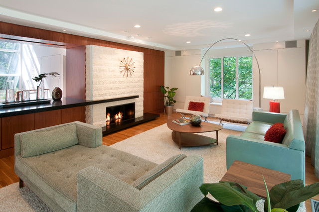 Mid Century remodel midcentury-living-room