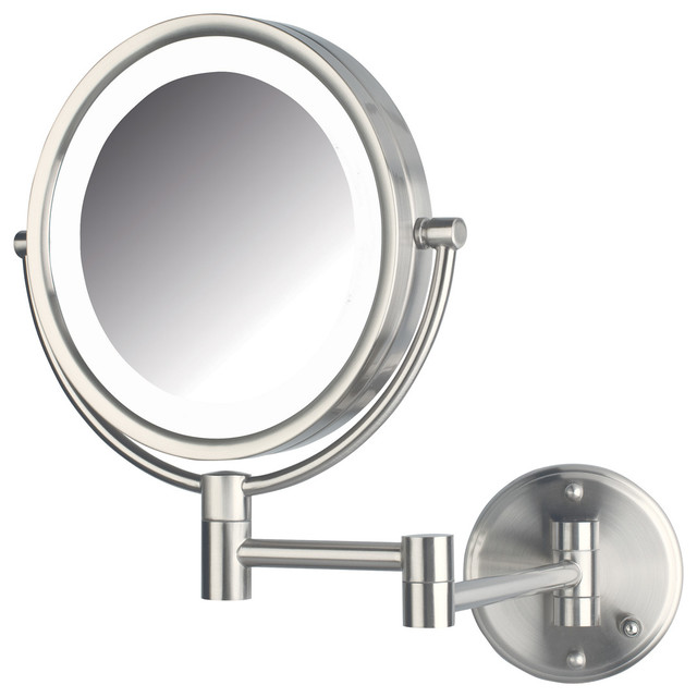 Jerdon HL88CLD 8X Magnified Lighted Wall Mount Mirror, Chrome Finish