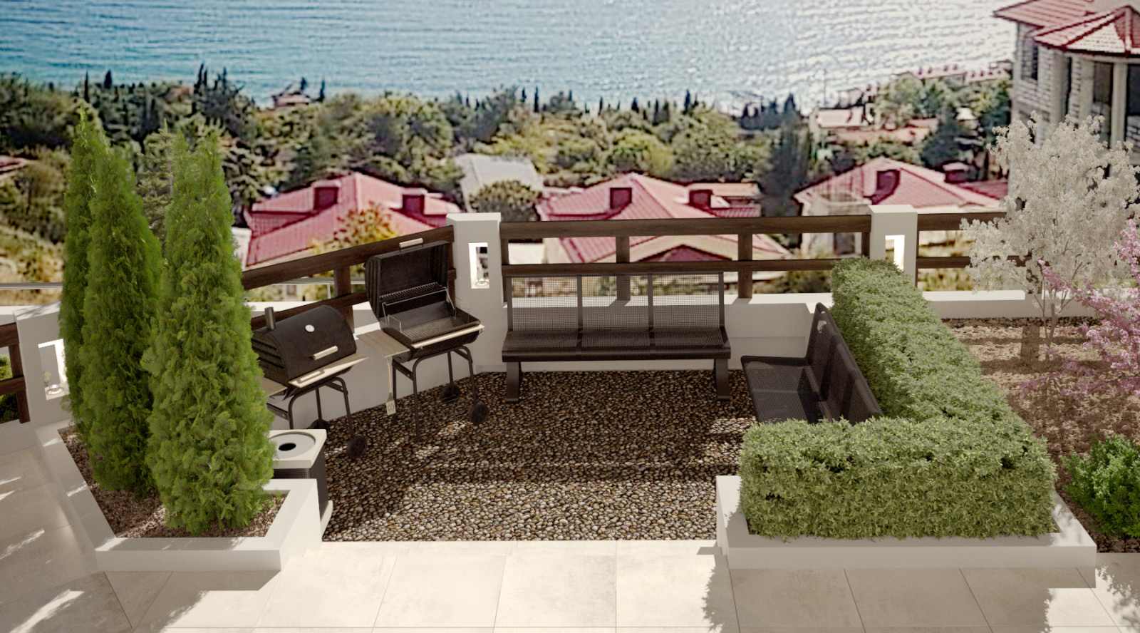 Проект благоустройства территории мини-отеля в Гурзуфе. Ландшафт