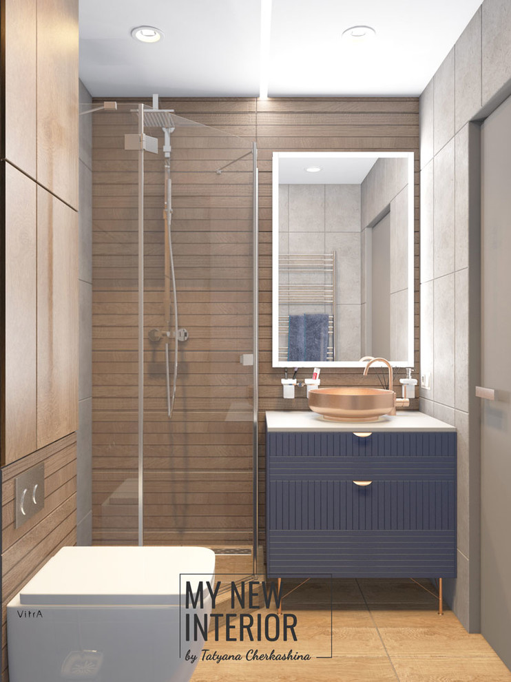 Дизайн трехкомнатной квартиры в современном стиле - 95 кв.м. кухня и гостиная