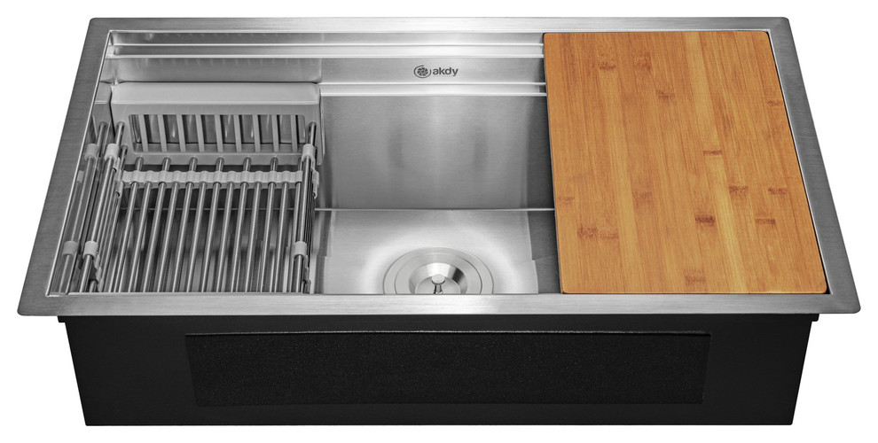 AKDY Home Improvement Top Mount Drop In Single Bowl Basin ...
