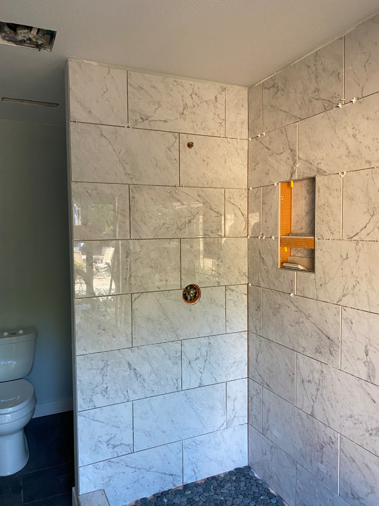 Gap between shower tile and ceiling what do I do?