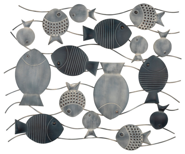Stratton Home Decor Fish in the Sea Metal Wall Decor Beach Style
