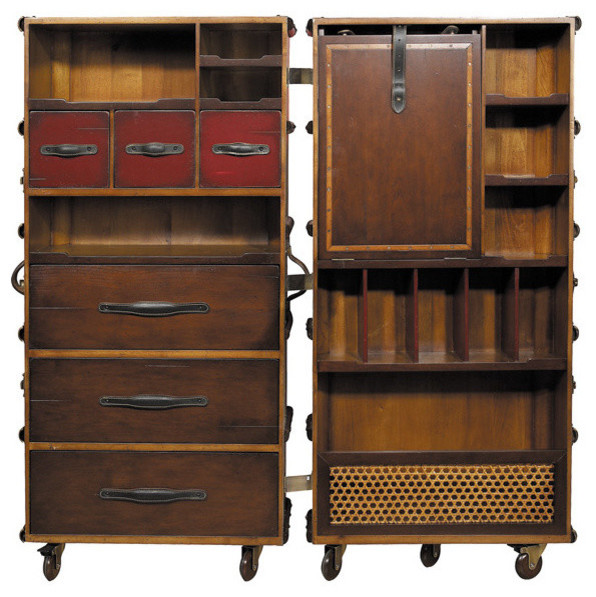 Armoire Trunk, Black Transitional Armoires And Wardrobes by