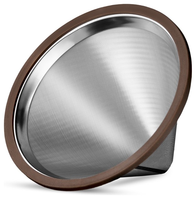 Osaka Stainless Steel Pour Over Cone Dripper, Reusable Coffee Filter "ToJi" Contemporary