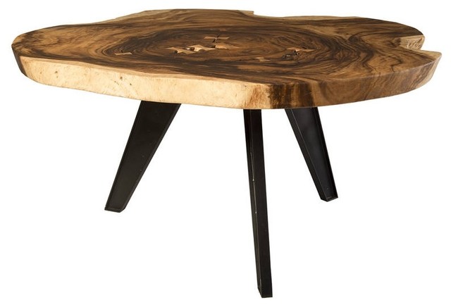 65 Round Dining Table Solid Acacia Wood Crosscut Metal Legs Live Edge 65 Round Dining Table Solid Acacia Wood Crosscut Metal Legs Live Edge