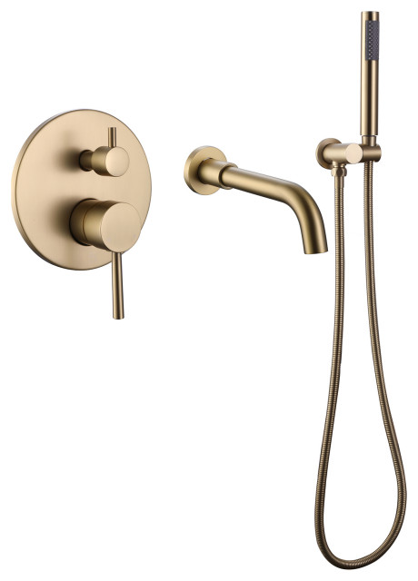 Wall Mounted Bathtub Faucet With, Bathtub Faucet With Handheld Shower Head