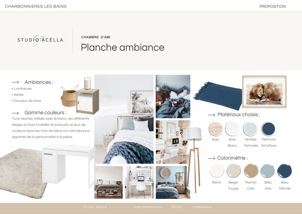 Chambre d'amis?[Exemple de chambre d'amis With un mur blanc and parquet clair.]:[Exemple de chambres d'amis With un mur blanc and parquet clair.]