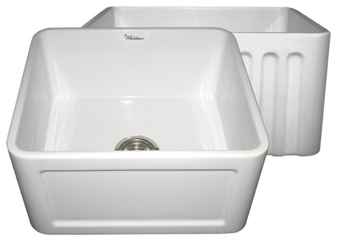Reversible Series Fireclay Sink, White, 20"X10"