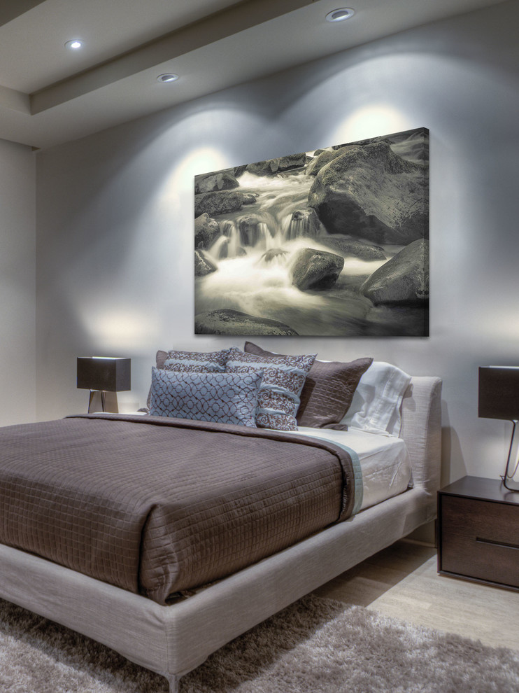 Example of a transitional bedroom design in Los Angeles