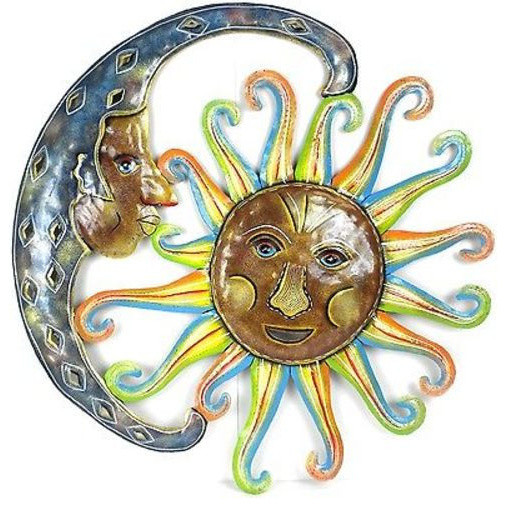 Sun Metal Wall Art 24-inch painted blue moon and sun metal wall art - croix des Sun Metal Wall Art 24-inch painted blue moon and sun metal wall art - croix des