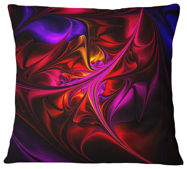 Multi Colored Magenta Stained Glass Floral Throw Pillow