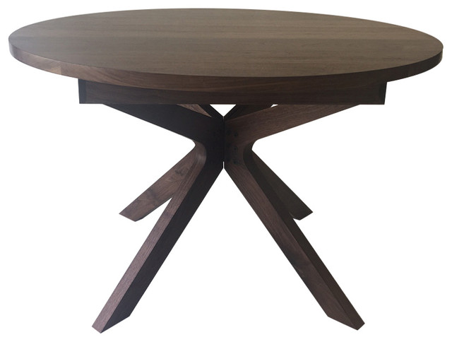 Solid Walnut Expandable Round Dining Table Transitional Solid Walnut Expandable Round Dining Table Transitional Tables By Studio 1212