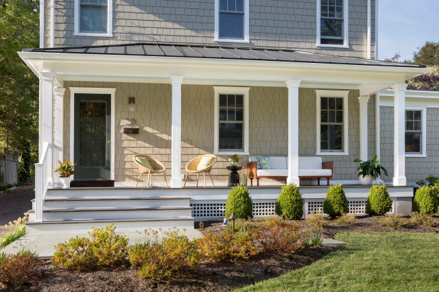 Front Porch Addition And Exterior Renovation Traditional Veranda