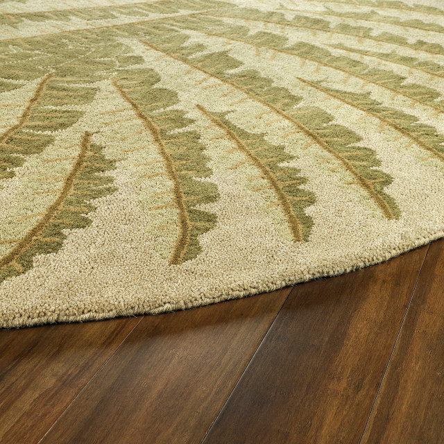 Kaleen Tara Rounds Collection Dark Gold Area Rug 9'9"x9'9" Tropical