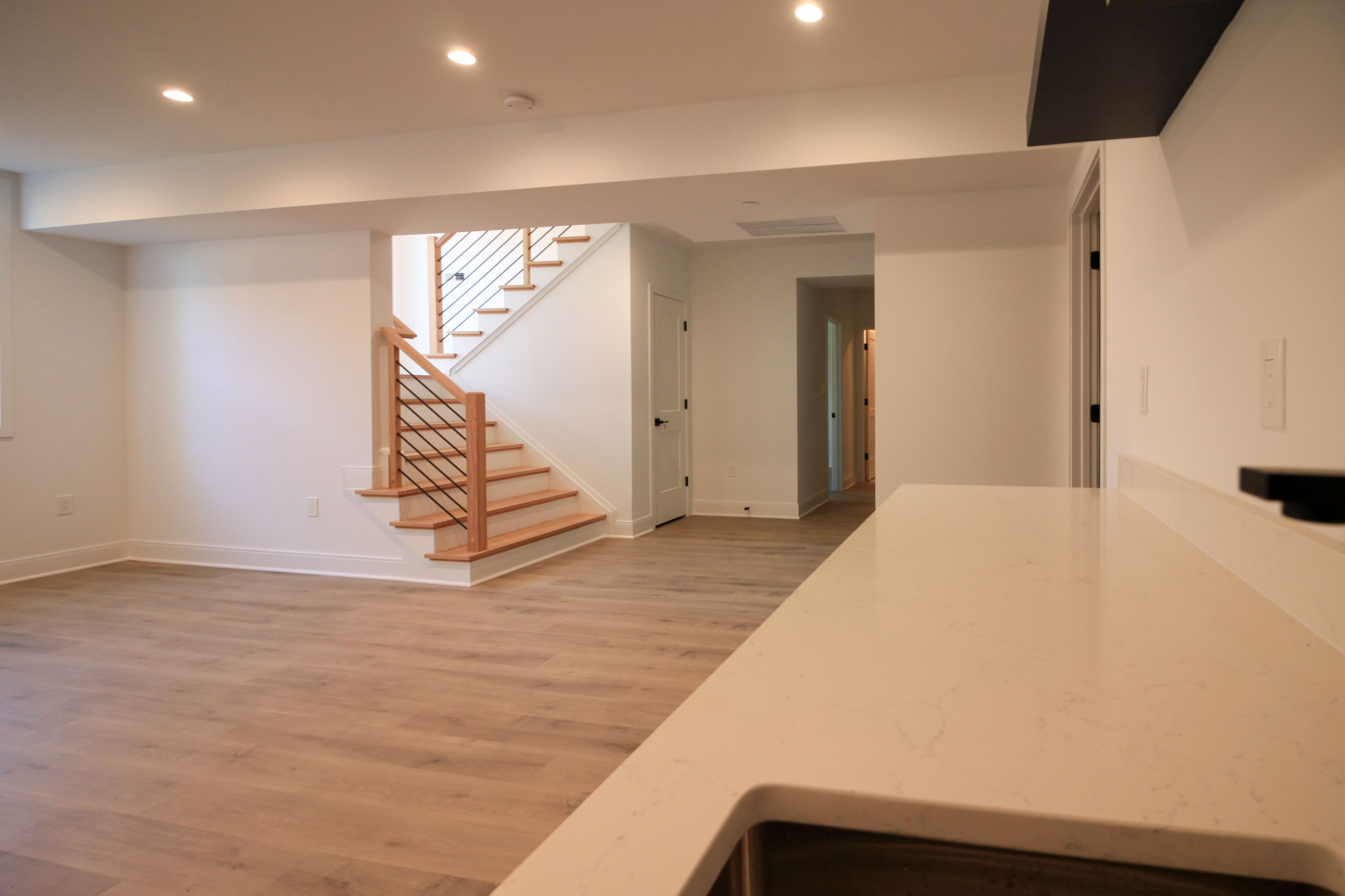 94_Neutral Color Floating Staircase with Metal Balusters, Bethesda MD 20817